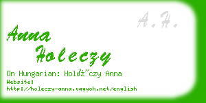 anna holeczy business card